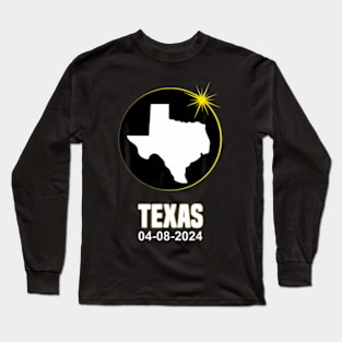 Solar Eclipse 2024 Texas State Total Solar Eclipse Long Sleeve T-Shirt